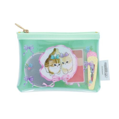 モフサンド クリアポーチ ミニポーチ 9 りぼん mofusand キャラクター グッズ メール便可