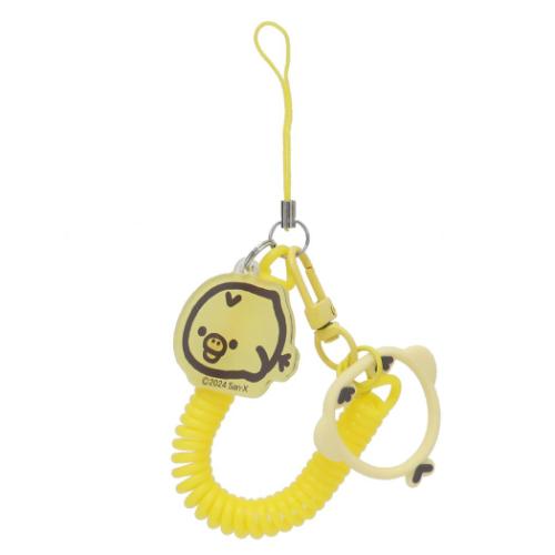 リラックマ 携帯ストラップ マルチコイルストラップ キイロイトリ サンエックス キャラクター グッズ メール便可