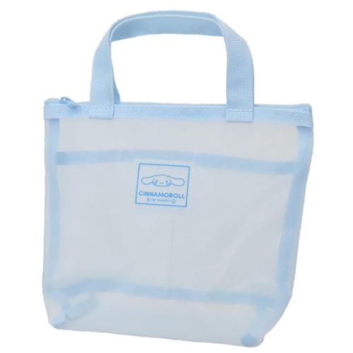 シナモロール コスメポーチ 持ち手付きメッシュポーチ サンリオ キャラクター グッズ メール便可