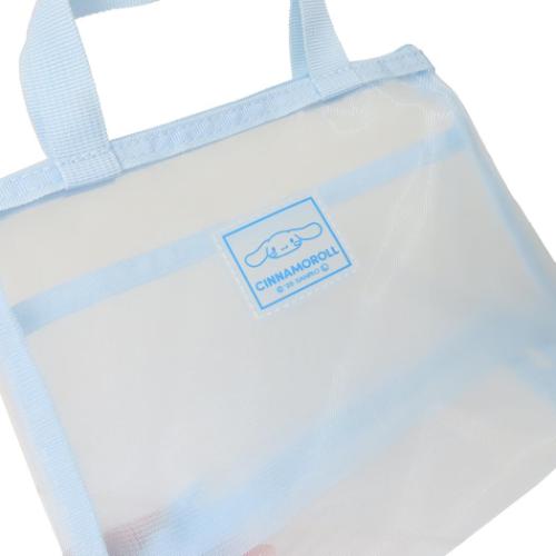 シナモロール コスメポーチ 持ち手付きメッシュポーチ サンリオ キャラクター グッズ メール便可