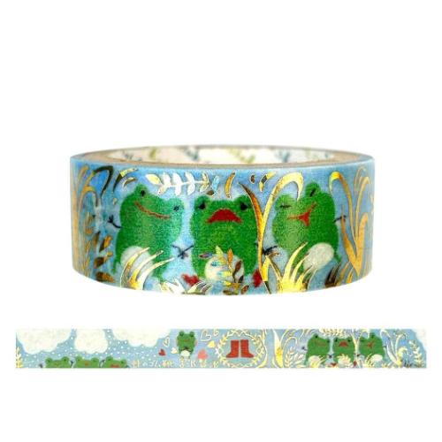 宮沢賢治幻燈館 マスキングテープ きらぴかマスキングテープ 蛙のゴム靴 手帳デコ グッズ メール便可