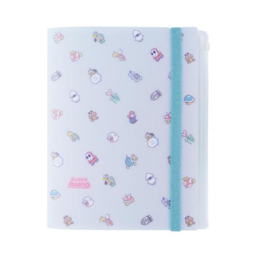 スーパーマリオブラザーズ ポケットファイル ゴムバンド付クリアファイル5P＋F 敵 新入学 キャラクター グッズ