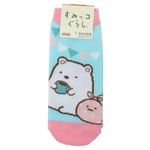 すみっコぐらし 女性用靴下 レディースソックス ガーランド しろくま サンエックス キャラクター グッズ メール便可