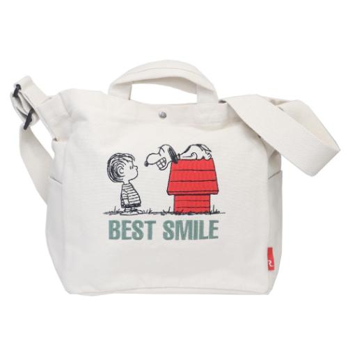 スヌーピー ショルダーバッグ IP.MED.2way.Peanuts-0A MEDIUMコットンバッグ Ivory ピーナッツ キャラクター グッズ