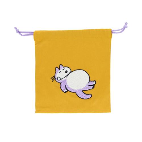11ぴきのねこ 巾着袋 サガラ刺繍巾着 きんちゃくポーチ おなかぽんぽん 絵本キャラクター グッズ メール便可