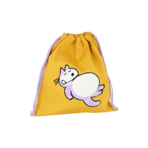 11ぴきのねこ 巾着袋 サガラ刺繍巾着 きんちゃくポーチ おなかぽんぽん 絵本キャラクター グッズ メール便可