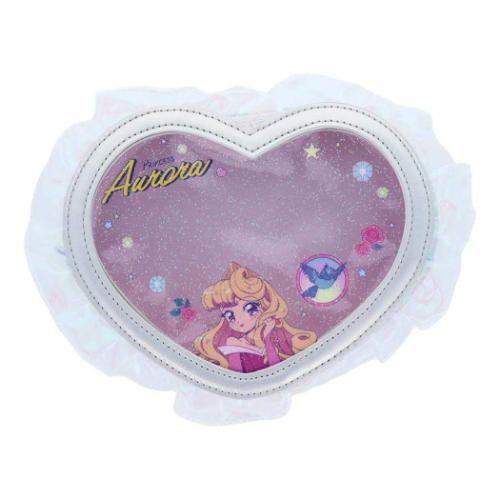 眠れる森の美女 コスメポーチ ハート型クリアポーチ オーロラ バレエコア Y2K ディズニープリンセス キャラクター グッズ