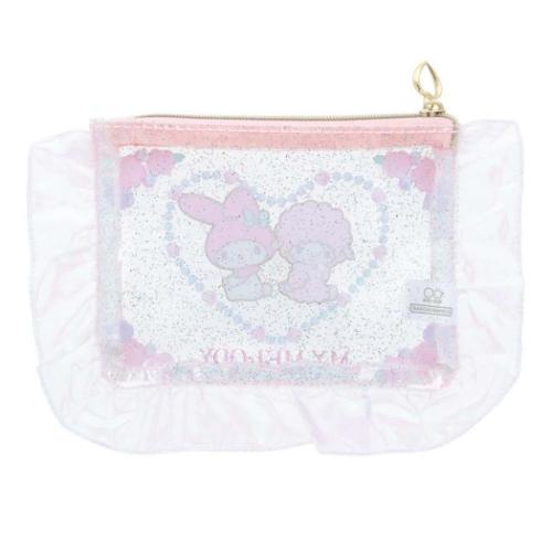マイメロディ フラットポーチ フリル付クリアポーチ バレエコア Y2K サンリオ キャラクター グッズ メール便可