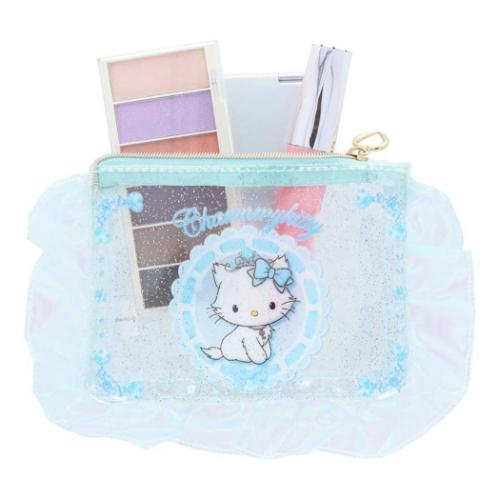 チャーミーキティ フラットポーチ フリル付クリアポーチ バレエコア Y2K サンリオ キャラクター グッズ メール便可