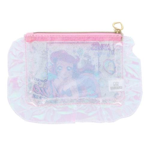 リトルマーメイド フラットポーチ フリル付クリアポーチ アリエル バレエコア Y2K ディズニープリンセス メール便可