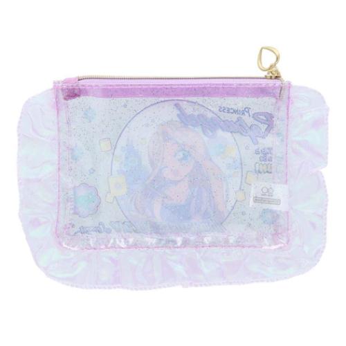 塔の上のラプンツェル フラットポーチ フリル付クリアポーチ バレエコア Y2K ディズニープリンセス キャラクター グッズ メール便可