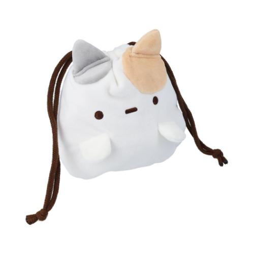 ずんどうネコ 巾着袋 ぬいぐるみ巾着 きんちゃくポーチ ミケ かわいい グッズ メール便可