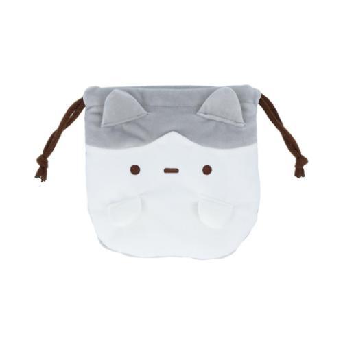 ずんどうネコ 巾着袋 ぬいぐるみ巾着 きんちゃくポーチ ハチワレ かわいい グッズ メール便可