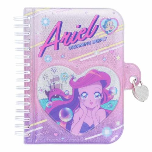 リトルマーメイド リングノート 鍵付ノート アリエル バレエコア Y2K ディズニープリンセス キャラクター グッズ メール便可