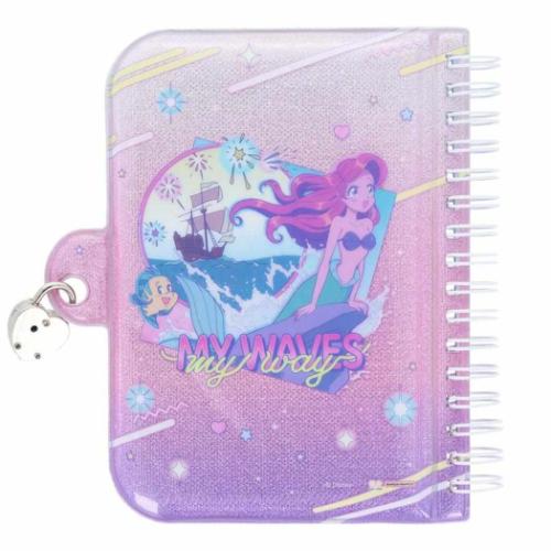 リトルマーメイド リングノート 鍵付ノート アリエル バレエコア Y2K ディズニープリンセス キャラクター グッズ メール便可