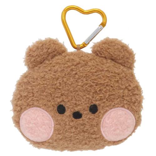 LINE FRIENDS minini ミニポーチ カラビナ付きフェイスポーチ ブニニ キャラクター グッズ