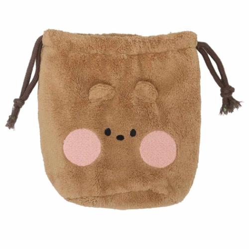 LINE FRIENDS minini 巾着袋 ダイカット巾着ポーチ ブニニ キャラクター グッズ メール便可