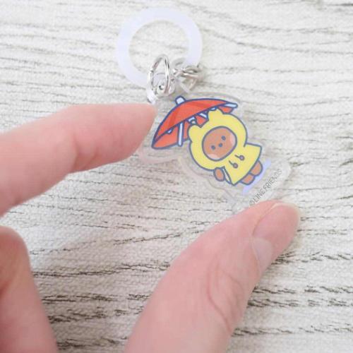 LINE FRIENDS minini レイングッズ めじるしチャーム ブニニ キャラクター グッズ メール便可