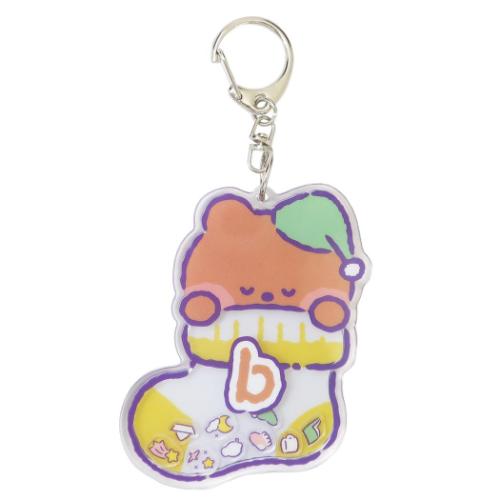 LINE FRIENDS minini キーリング シャカシャカアクリルキーホルダー ブニニ キャラクター グッズ メール便可