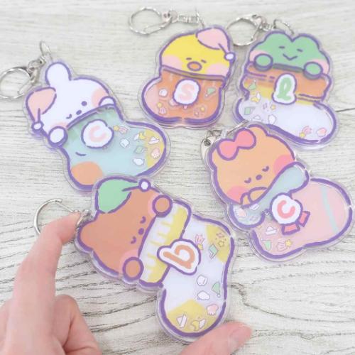 LINE FRIENDS minini キーリング シャカシャカアクリルキーホルダー チョニニ キャラクター グッズ メール便可