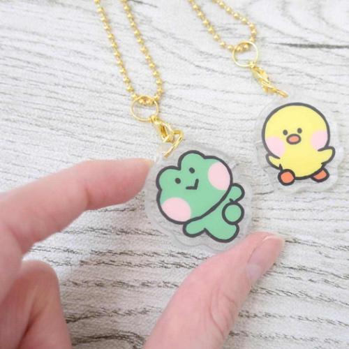 LINE FRIENDS minini キーチェーン ひっつきアクリルキーホルダー レニニ&サリニ キャラクター グッズ メール便可