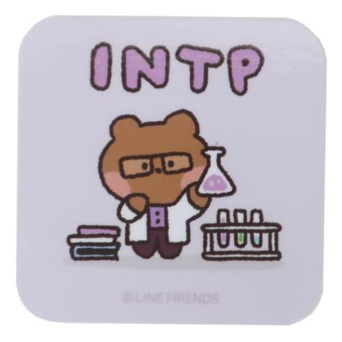 LINE FRIENDS minini ダイカットシール MBTIステッカー ブニニD INTP キャラクター グッズ メール便可