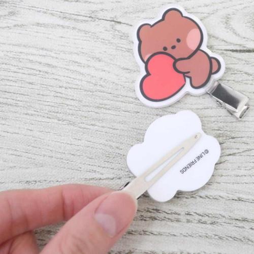 LINE FRIENDS minini ヘアアクセ 前髪クリップ 2個セット ブニニ キャラクター グッズ メール便可