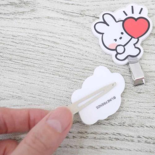 LINE FRIENDS minini ヘアアクセ 前髪クリップ 2個セット コニニ キャラクター グッズ メール便可