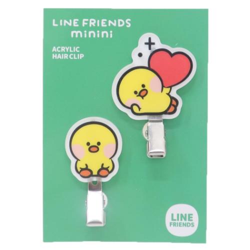 LINE FRIENDS minini ヘアアクセ 前髪クリップ 2個セット サリニ キャラクター グッズ メール便可