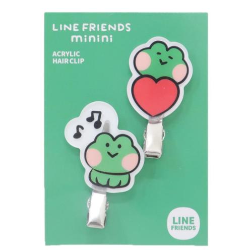 LINE FRIENDS minini ヘアアクセ 前髪クリップ 2個セット レニニ キャラクター グッズ メール便可