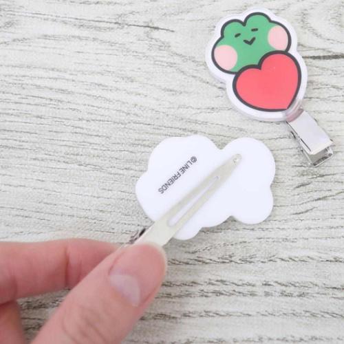 LINE FRIENDS minini ヘアアクセ 前髪クリップ 2個セット レニニ キャラクター グッズ メール便可