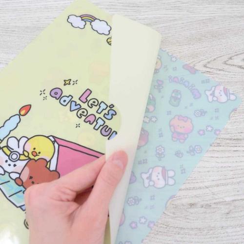 LINE FRIENDS minini クリアフォルダー シングルクリアファイル A4 C 新入学 キャラクター グッズ メール便可