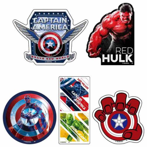 キャプテンアメリカ：ブレイブ ニュー ワールド ダイカットシール ステッカーセット 5枚入り MARVEL キャラクター グッズ メール便可