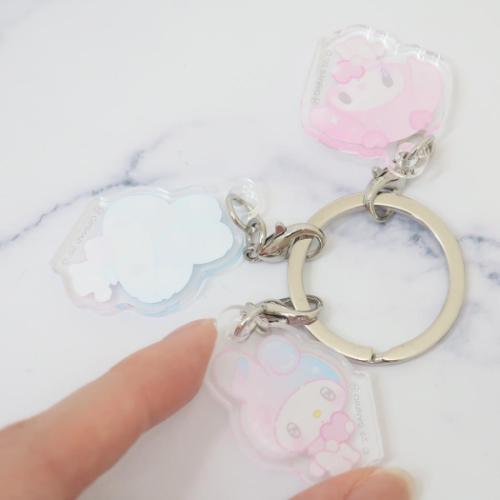 マイメロディ キーリング 3連アクリルキーホルダー ガーリーポップハート C サンリオ キャラクター グッズ メール便可