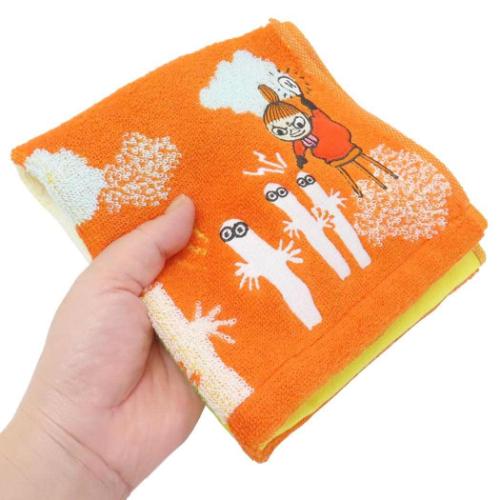 ムーミン ハンドタオル ジャガードウォッシュタオル オーガニックコットン カミナリチャージ 北欧 キャラクター グッズ メール便可