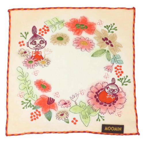 ムーミン ミニタオル シャーリングハンカチタオル オーガニックコットン オータムリース 北欧 キャラクター グッズ メール便可