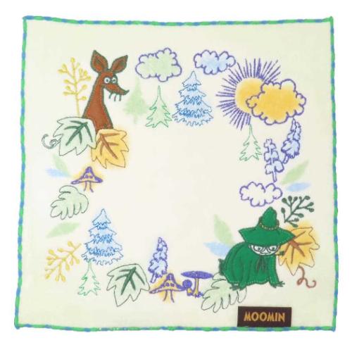 ムーミン ミニタオル シャーリングハンカチタオル オーガニックコットン フィールドリース 北欧 キャラクター グッズ メール便可
