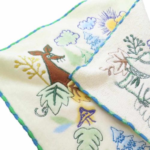 ムーミン ミニタオル シャーリングハンカチタオル オーガニックコットン フィールドリース 北欧 キャラクター グッズ メール便可