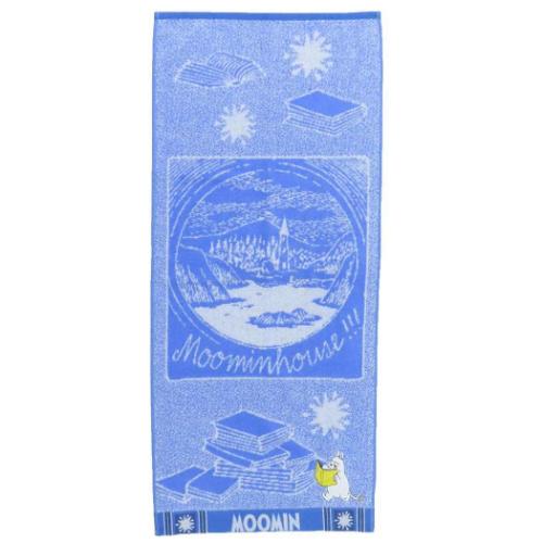 ムーミン フェイスタオル パイルジャガードロングタオル オーガニックコットン 本とムーミン 北欧 キャラクター グッズ メール便可
