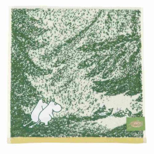 ムーミン ミニタオル パイルジャガードミニタオル オーガニックコットン 森の奥で 北欧 キャラクター グッズ メール便可