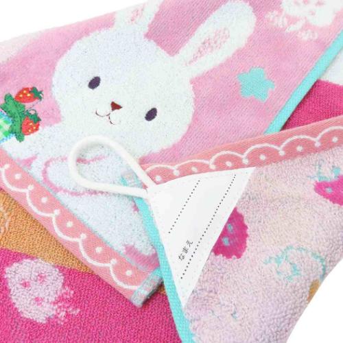 Fu re ru ループタオル ループ付きウォッシュタオル ホイップクリーム ウサギ 新入学 アニマル 入園入学準備 グッズ メール便可