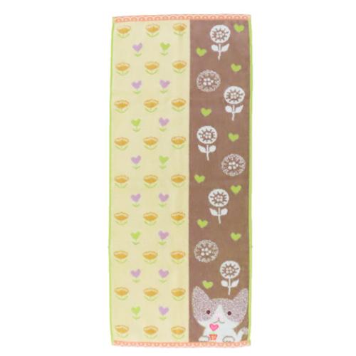 Fu re ru フェイスタオル ロングタオル ホイップクリーム ネコ ねこ かわいい グッズ メール便可
