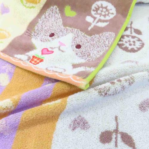 Fu re ru フェイスタオル ロングタオル ホイップクリーム ネコ ねこ かわいい グッズ メール便可