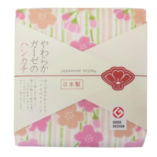ミニタオル ジャパニーズスタイル 片面ガーゼハンカチタオル 桜ながれ かわいい お土産 グッズ メール便可