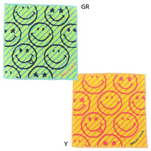 スマイリーフェイス ミニタオル タオルチーフ ニコストライプ Smiley Face キャラクター グッズ メール便可