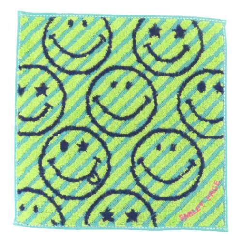 スマイリーフェイス ミニタオル タオルチーフ ニコストライプ Smiley Face キャラクター グッズ メール便可