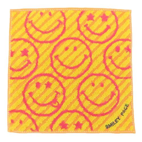 スマイリーフェイス ミニタオル タオルチーフ ニコストライプ Smiley Face キャラクター グッズ メール便可