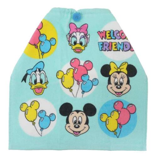 ミッキー&フレンズ ゴム&ボタン付きキッズおてふきタオル おりこうタオル チッパー ディズニー キャラクター グッズ メール便可