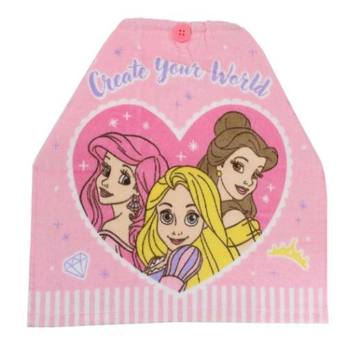 ディズニープリンセス ゴム＆ボタン付きキッズおてふきタオル おりこうタオル チッパー ディズニー キャラクター グッズ メール便可