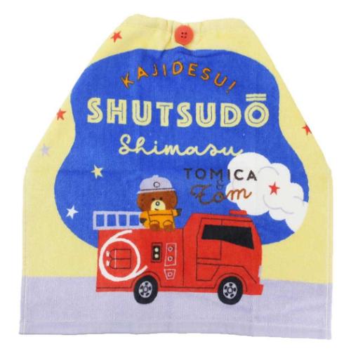 トミカとトム ゴム＆ボタン付きキッズおてふきタオル おりこうタオル しゅつどう キャラクター グッズ メール便可
